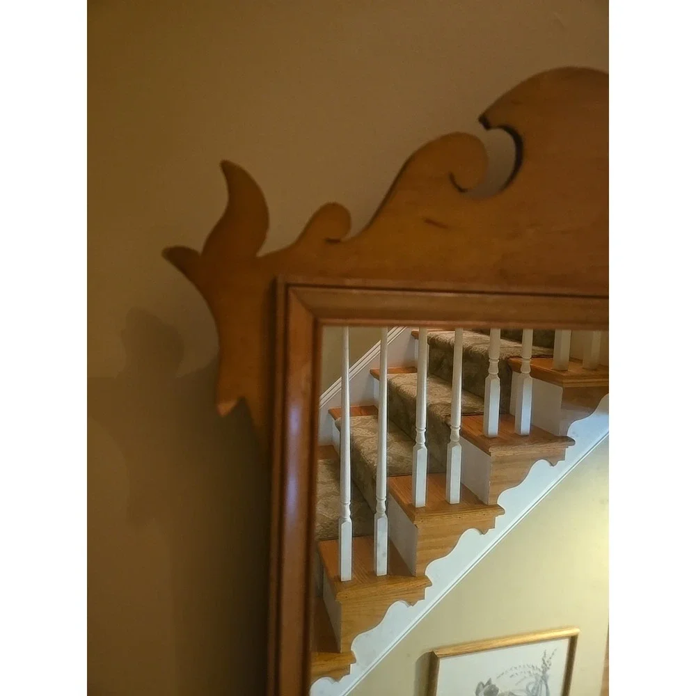 Antique Vintage Maple Chippendale‎ Glass Mirror
